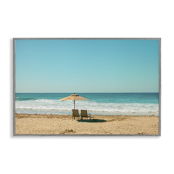 Stupell Industries Transitional Beach Calm Wave Watching Gray Framed Giclee Art, 18 x 12, by Norm Stelfox