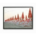 thumbnail image 1 of Stupell Industries Beach Chair Row with Umbrellas Red Tan Photograph Framed Wall Art Design by Aledanda, 16" x 20", Gray Framed, 1 of 5