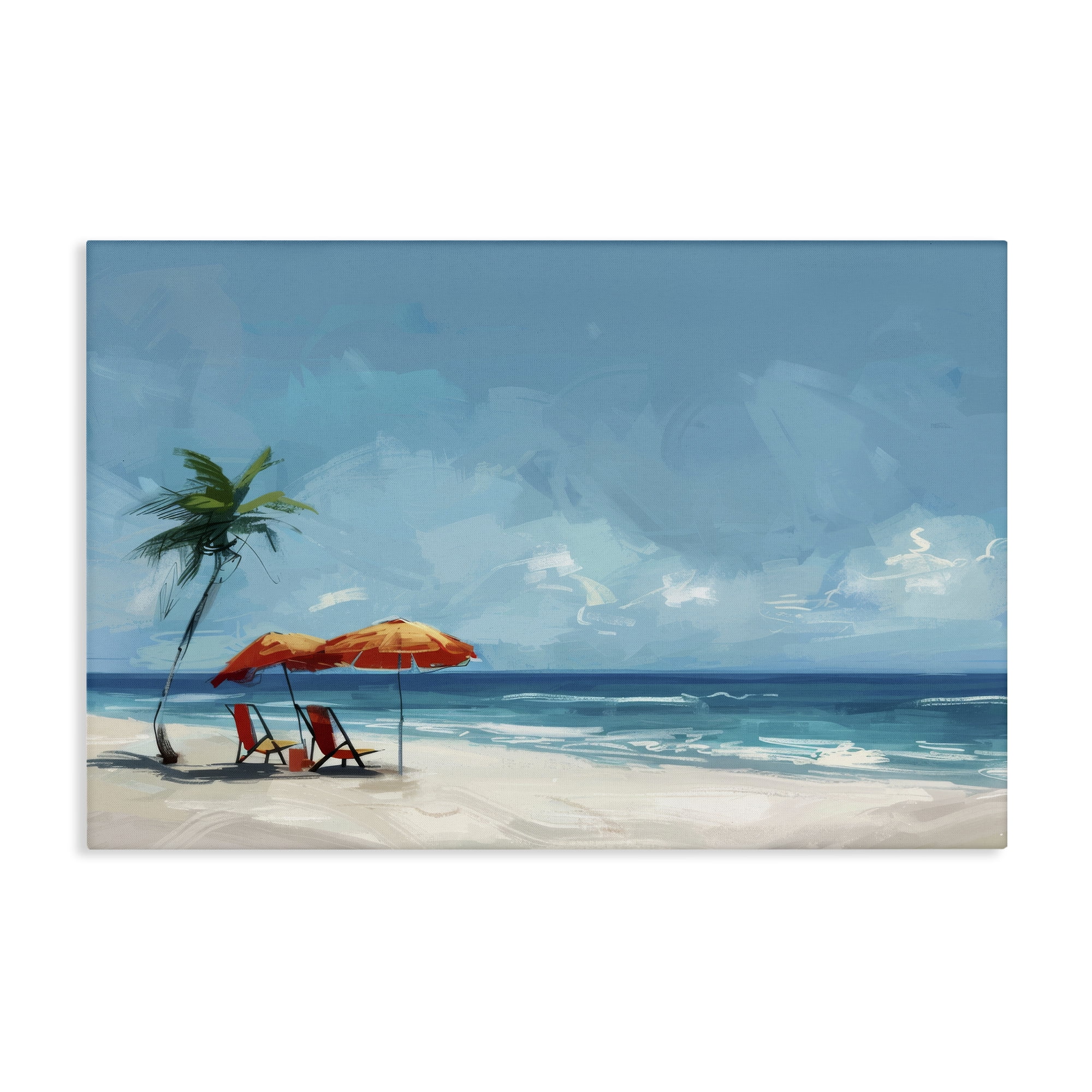 Stupell Industries Beach Chair Symphony Nautical & Beach Painting Wrapped Canvas Art Print Wall Art, 45 x 30