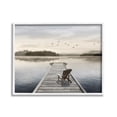 thumbnail image 1 of Stupell Industries Beach Chair on Dock Landscape Painting White Framed Art Print Wall Art, 20 x 16, 1 of 9