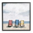 thumbnail image 1 of Stupell Industries Beach Chairs Coastal Cloudy Shore Coastal Painting Black Framed Art Print Wall Art, 1 of 7