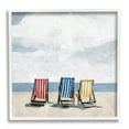 thumbnail image 1 of Stupell Industries Beach Chairs Coastal Cloudy Shore Coastal Painting White Framed Art Print Wall Art, 1 of 7