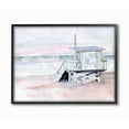 thumbnail image 1 of Stupell Industries Beach Coast Ocean Shack Pink Watercolor Painting Framed Giclee Texturized Art by Jennifer Paxton Parker, 1 of 3
