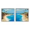 thumbnail image 1 of Stupell Industries Beach Cove Landscape Nature Painting Gray Framed Art Print Wall Art, 24 x 24, Set of 2, 1 of 9