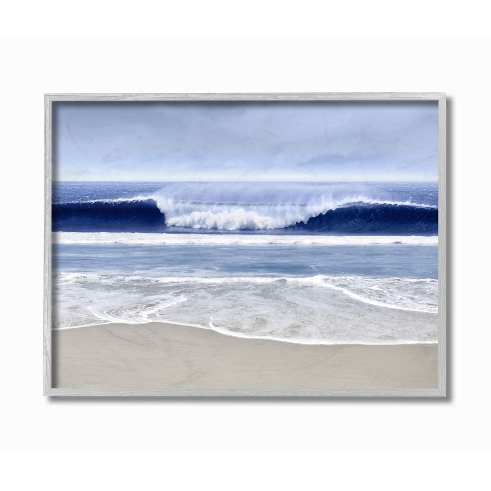 Stupell Industries Beach Cresting Wave Sea Photograph Framed Wall Art by Devon Davis