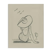 Stupell Industries Beach Day Drawing Novelty Drawing Gallery Wrapped Canvas Art Print Wall Art, 16 x 20