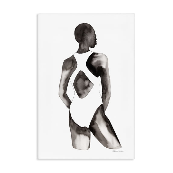 Stupell Industries Modern Beach Day Swimsuit Silhouette Canvas Art, 16 x 24, by Simone Elum