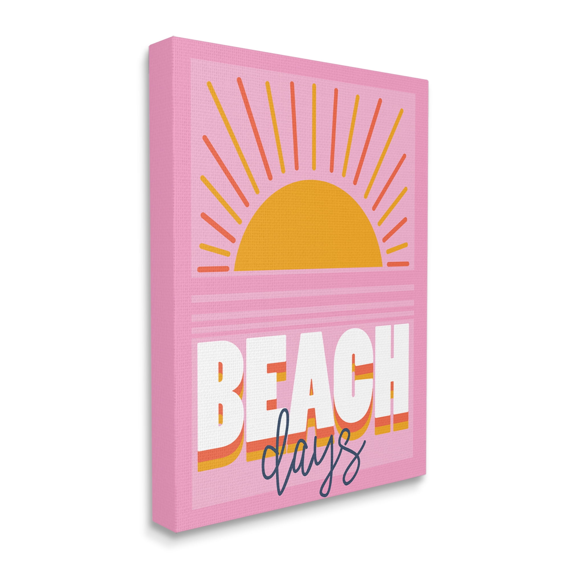 Stupell Industries Beach Days Quote Rising Sun Ray Horizon Pink, 16 x 20, Designed by Angela Nickeas