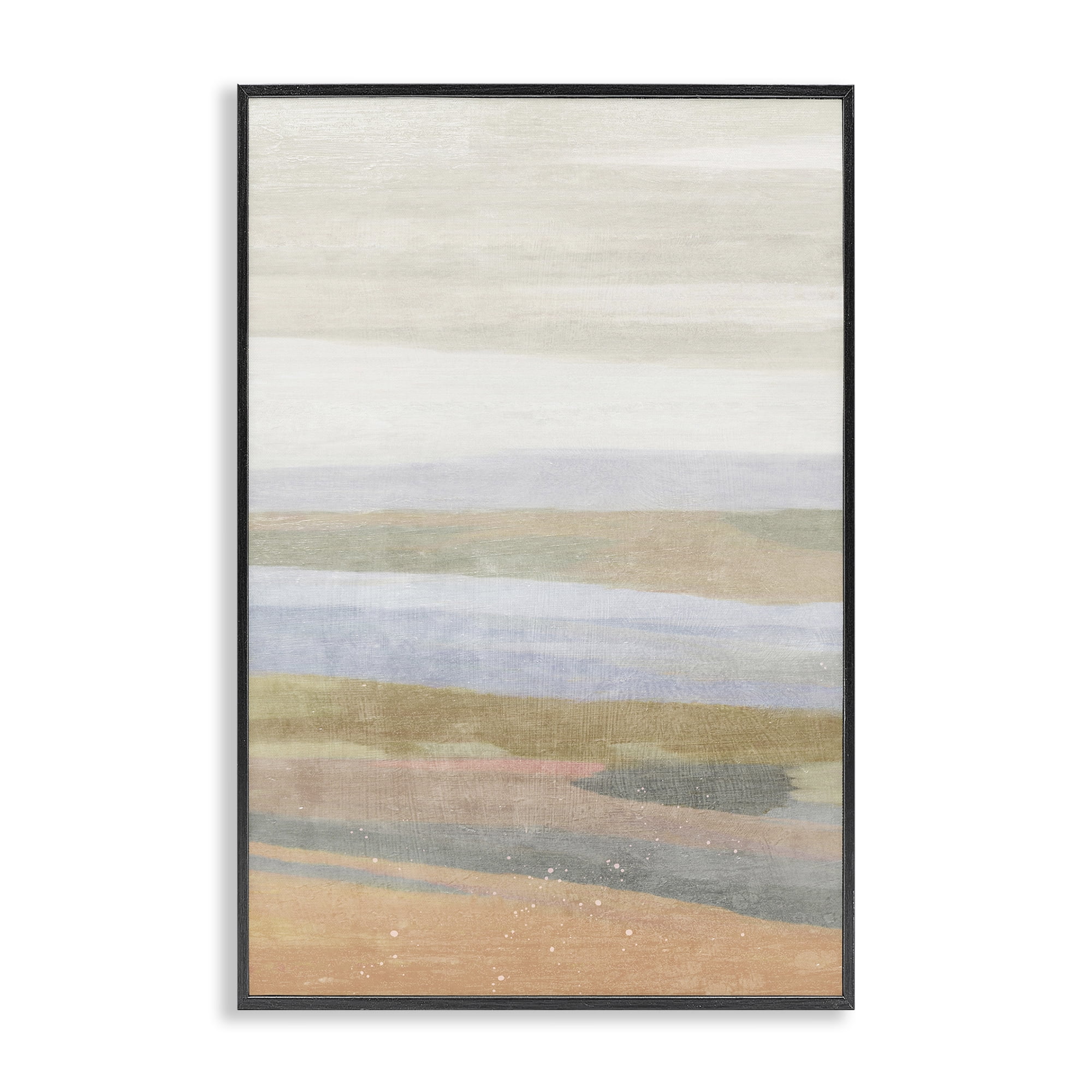 Stupell Industries Beach Dunes Abstraction Coastal Painting Black Framed Art Print Wall Art, 12 x 18