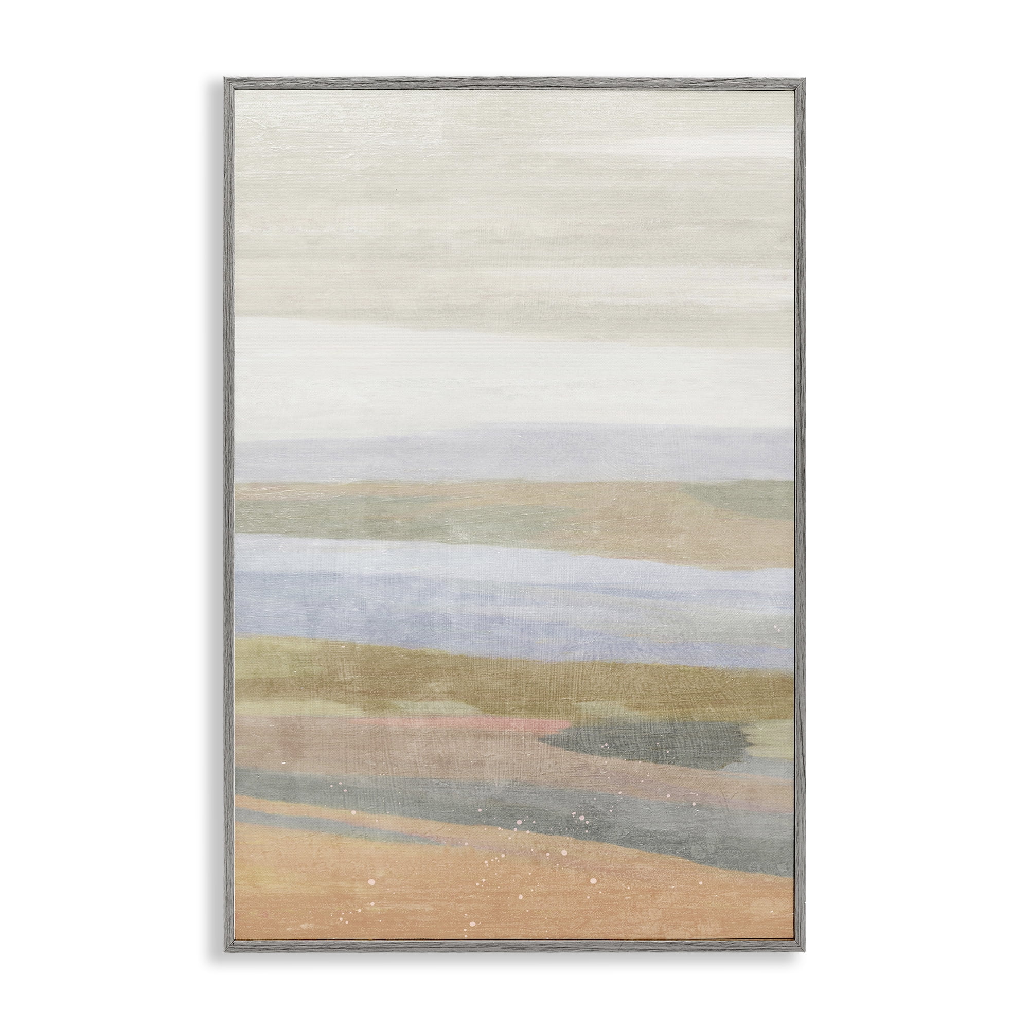 Stupell Industries Beach Dunes Abstraction Coastal Painting Gray Framed Art Print Wall Art, 16 x 24