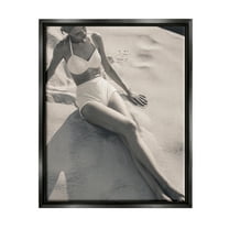 Stupell Industries Beach Fashion Photography Nature Photography Black Floater Framed Canvas Art Print Wall Art, 17 x 21