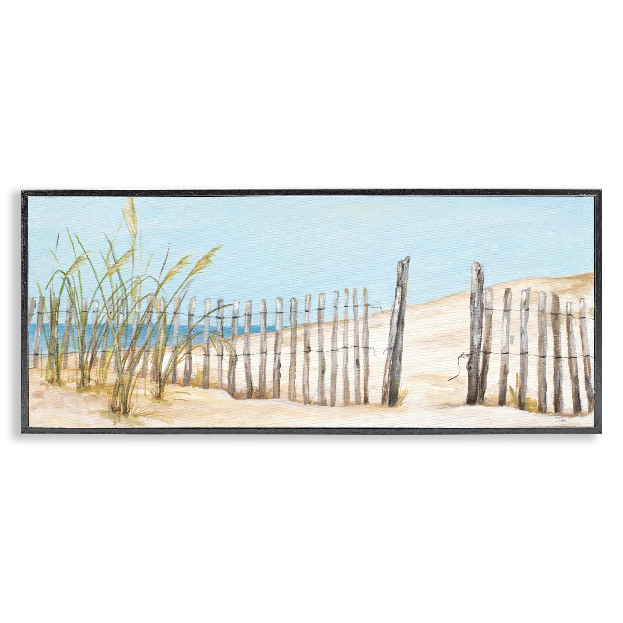 Stupell Industries Beach Fence Opening Black Framed Giclee Art, design by Patricia Pinto