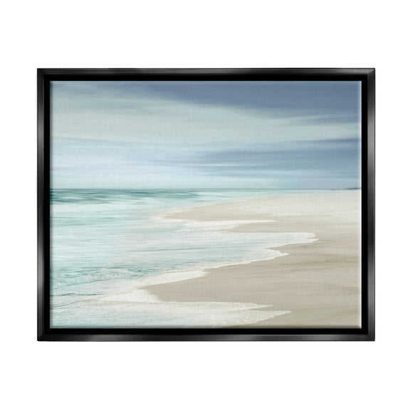 Stupell Industries Beach Foam Landscape Nature Photography Black Floater Framed Art Print Wall Art, 31 x 25