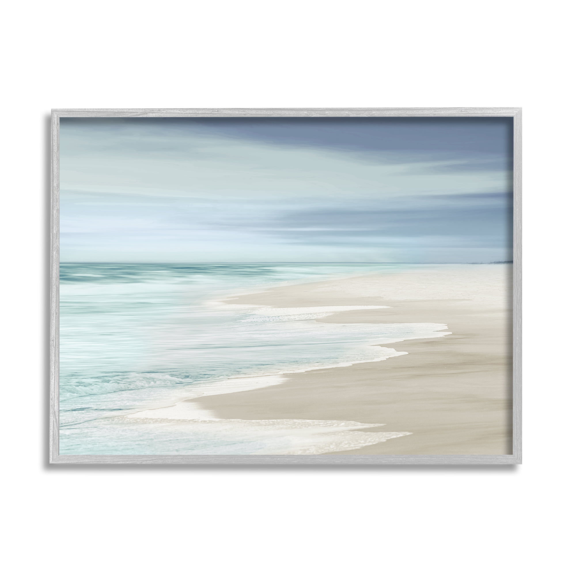 Stupell Industries Beach Foam Landscape Nature Photography Gray Framed Art Print Wall Art, 30 x 24