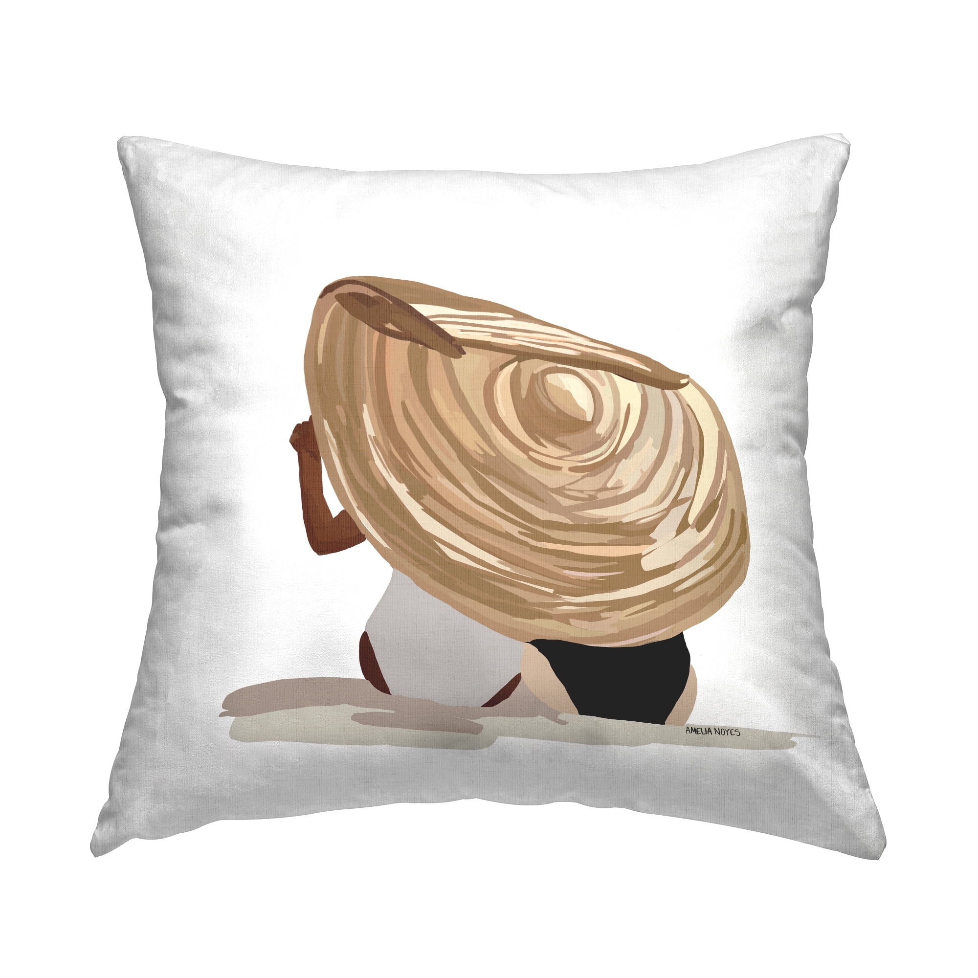 Stupell Industries Beach Friends Tropical Ocean Sun Hat Design by Amelia Noyes Throw Pillow