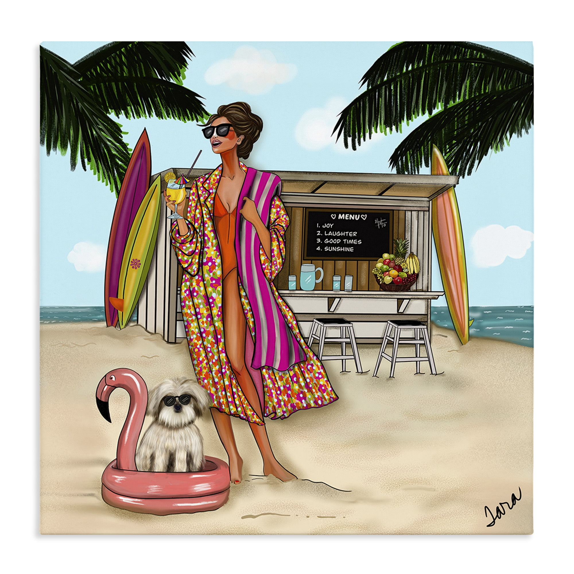 Stupell Industries Beach Girl in Summer Sun Canvas Wall Art, design by Tara Boone