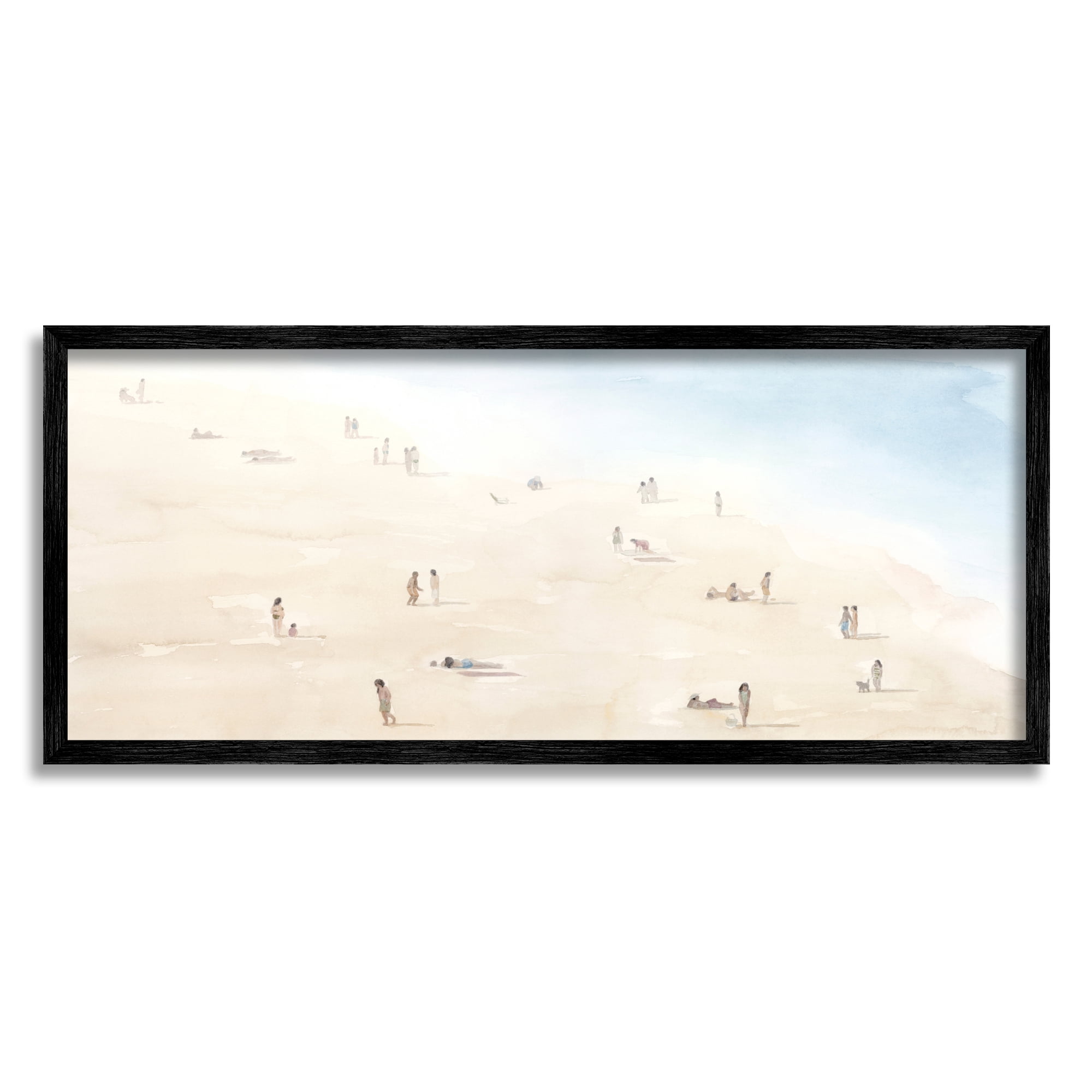 Stupell Industries Beach Goers Relaxing by Coast Nautical Landscape, 10 x 24, Design by Grace Popp
