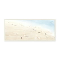 Stupell Industries Beach Goers Relaxing by Coast Nautical Landscape Nature Painting Unframed Art Print Wall Art, 7 x 17