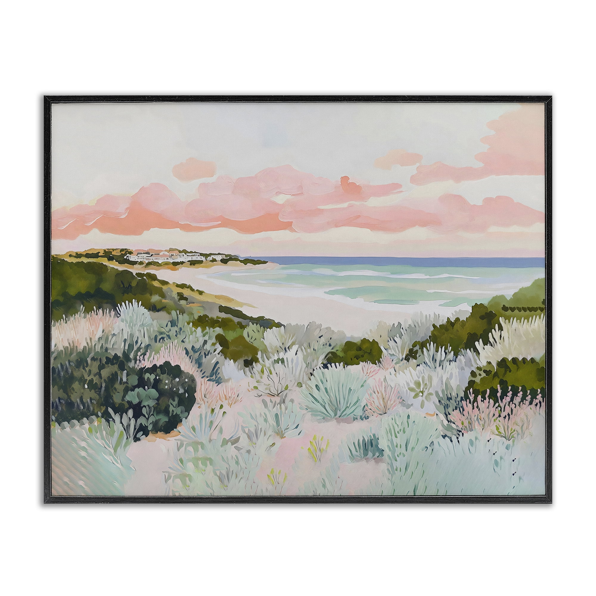 Stupell Industries Beach Grasses & Pastel Skies Black Framed Giclee Art, design by The Prints Vibe