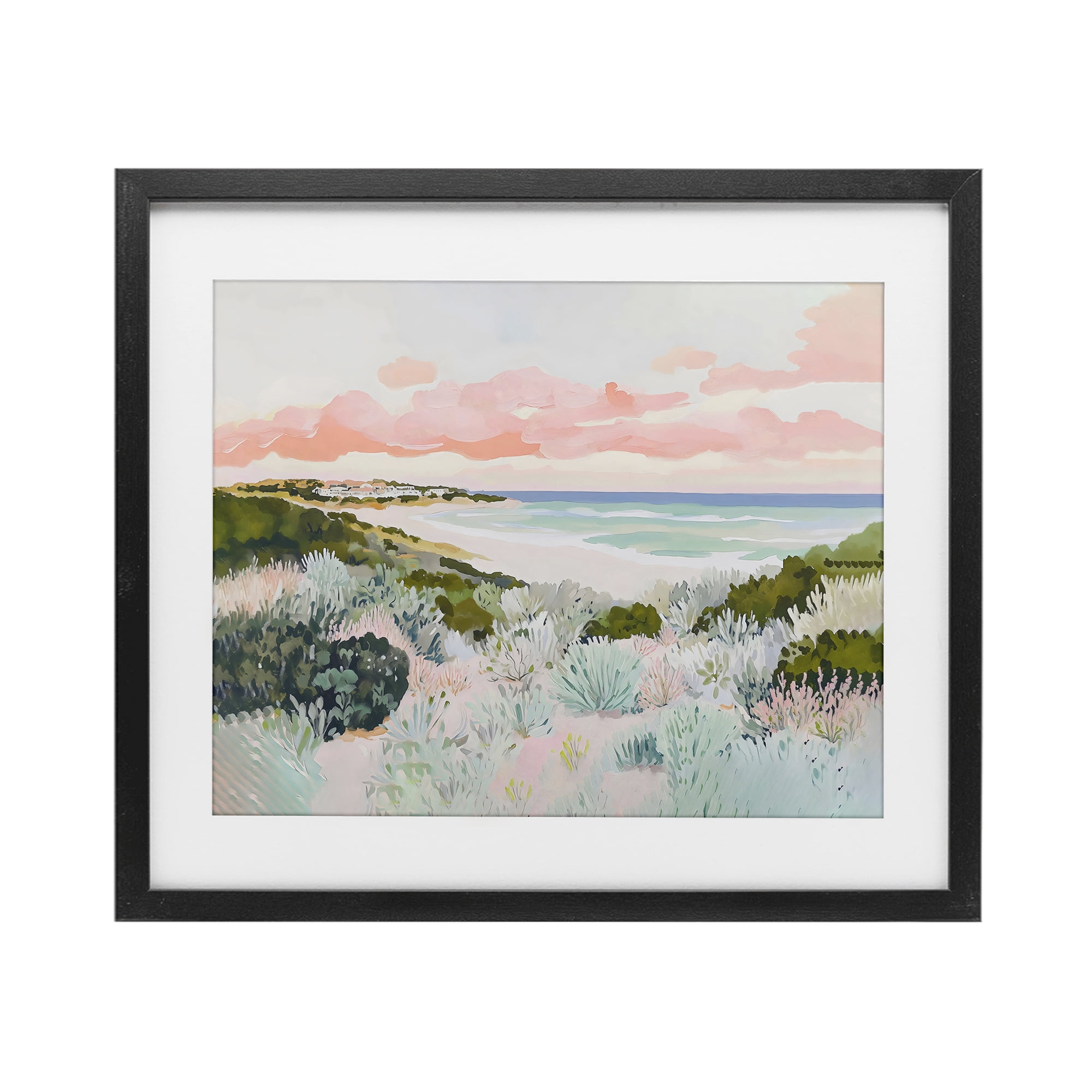 Stupell Industries Beach Grasses & Pastel Skies Black Framed Print Under Glass, design by The Prints Vibe