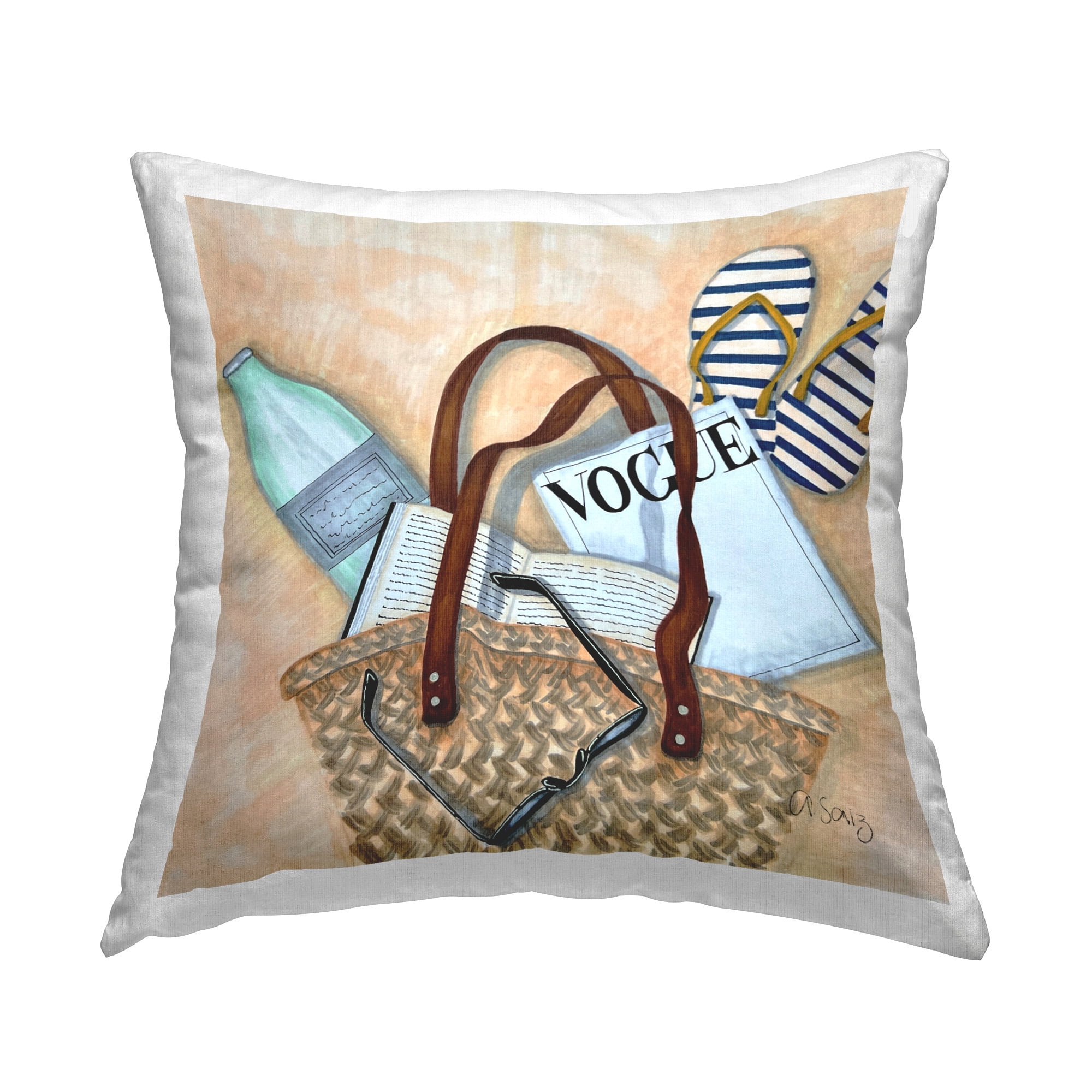 Stupell Industries Beach Hangout Bag Decorative Printed Throw Pillow Design by Ale Saiz Studio