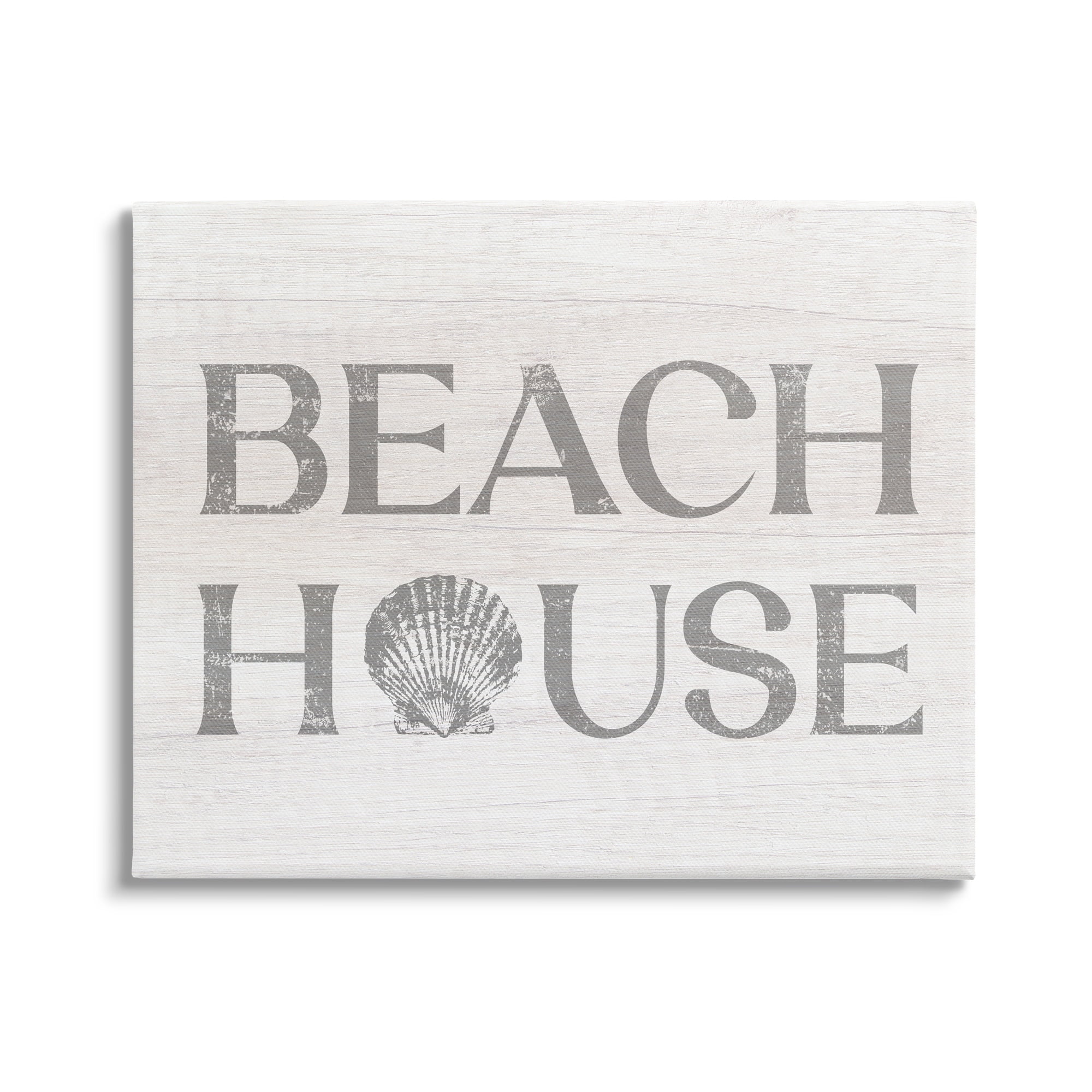 Stupell Industries Beach House Text Vintage Clam Seashell Motif Canvas Wall Art, 40 x 30, Design by Lil' Rue