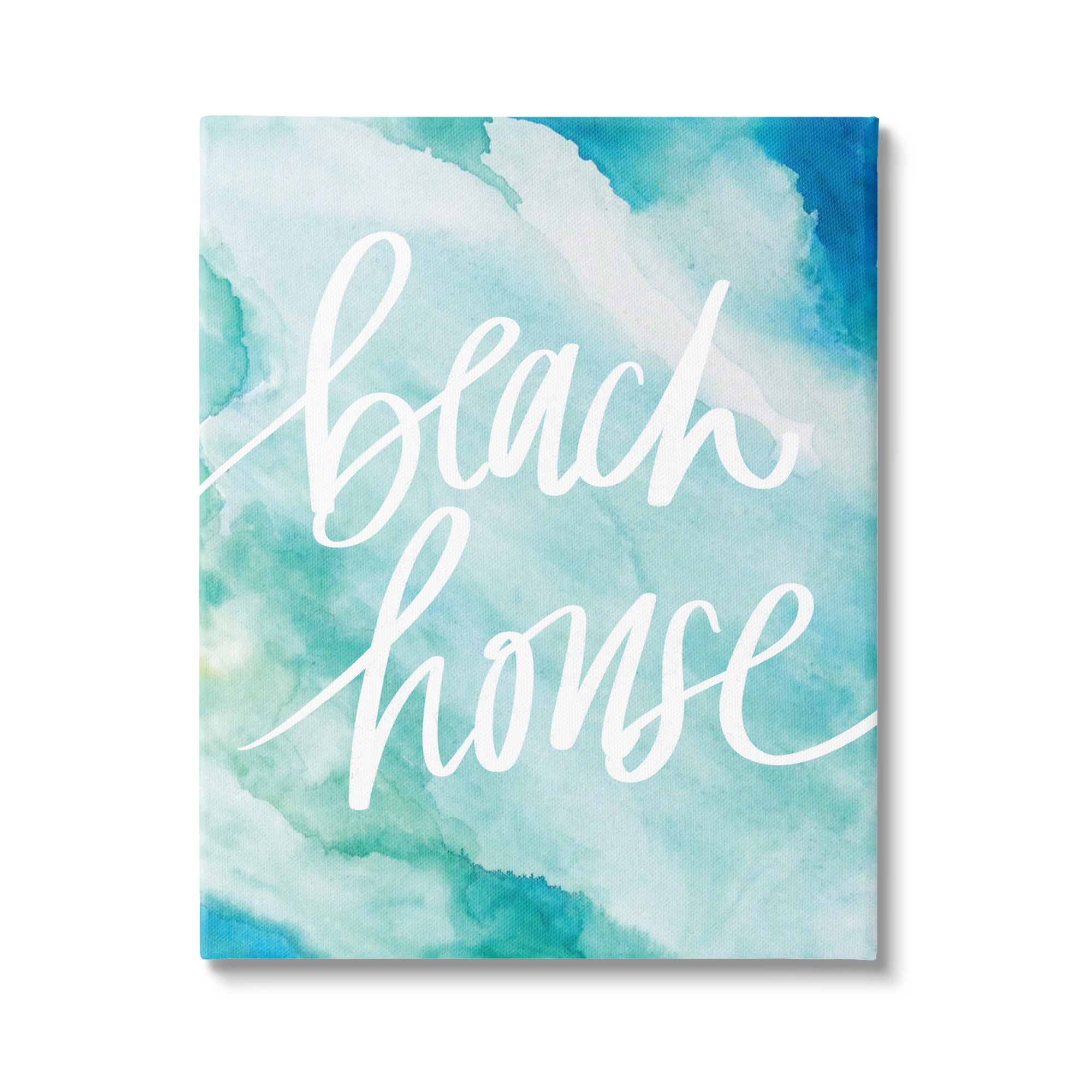 Stupell Industries Beach House Watercolor Phrase Nature Painting Gallery Wrapped Canvas Print Wall Art, 30 x 40