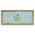 Stupell Industries Beach House with Floral Anchor Nature Painting Gold