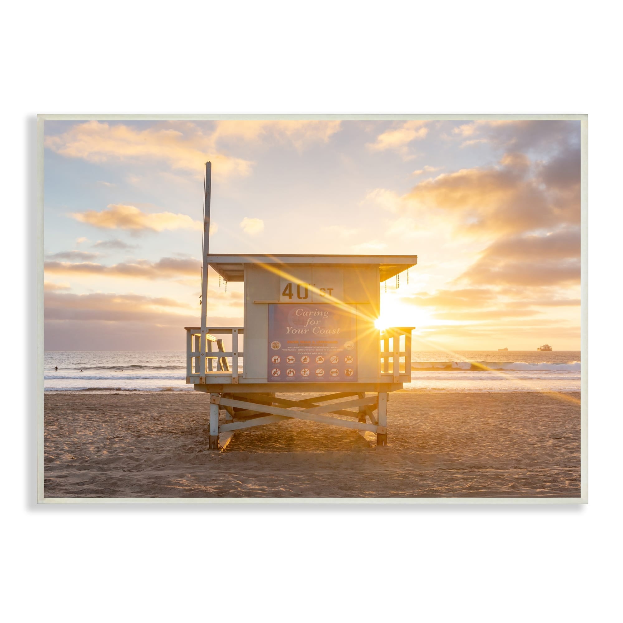 Stupell Industries Beach Hut Summer Sunlight Rays Sandy Coast Photograph Unframed Art Print Wall Art, Design by Jeff Poe Photography