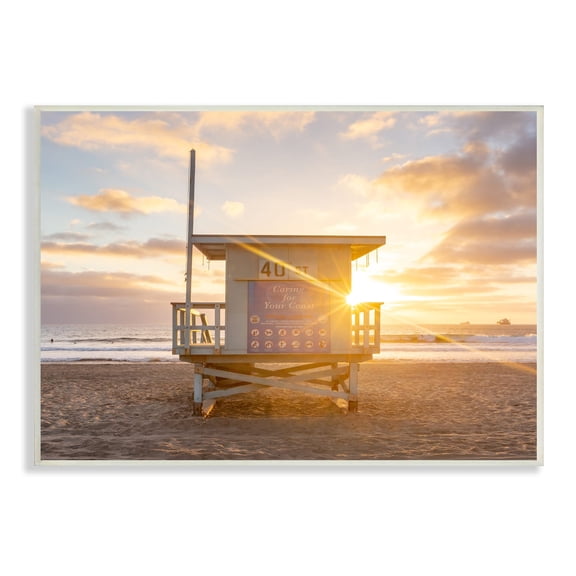 Stupell Industries Beach Hut Summer Sunlight Rays Sandy Coast Photograph Unframed Art Print Wall Art, Design by Jeff Poe Photography