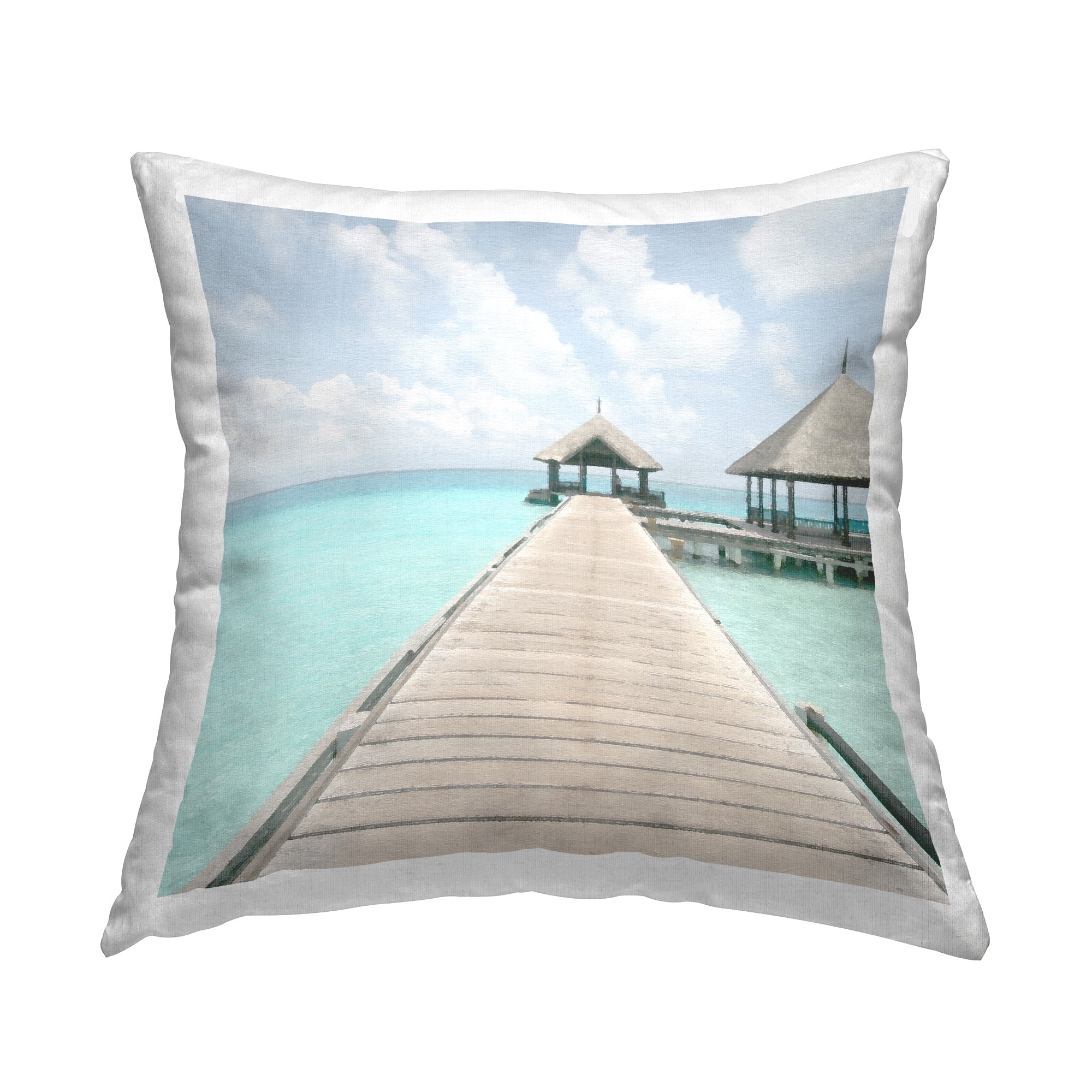 Stupell Industries Beach Hut Walkway Decorative Printed Throw Pillow Design by Noah Bay
