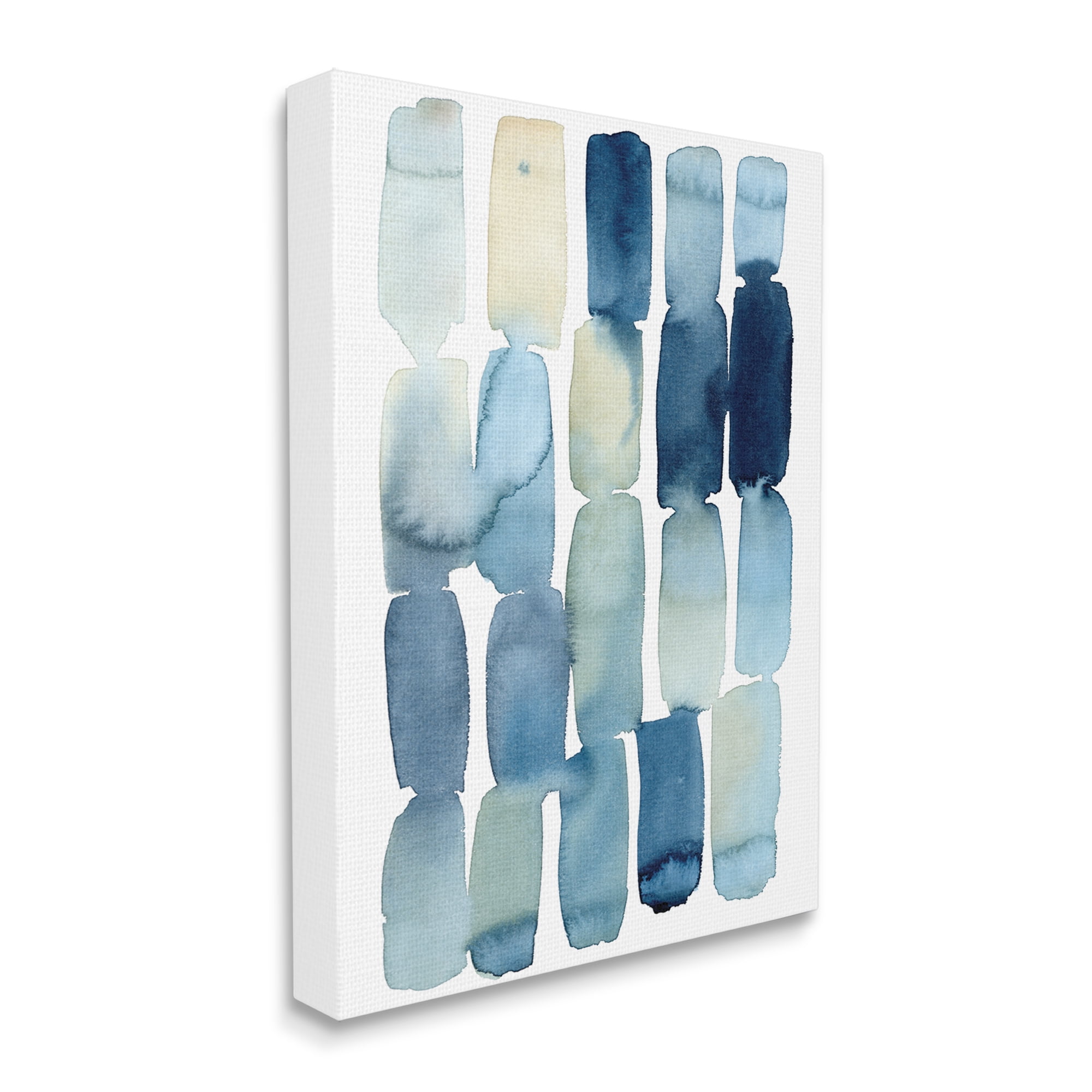 Stupell Industries Beach Inspired Abstraction Watercolor Block Shapes Abstract Painting Gallery Wrapped Canvas Art Print Wall Art, 16 x 20
