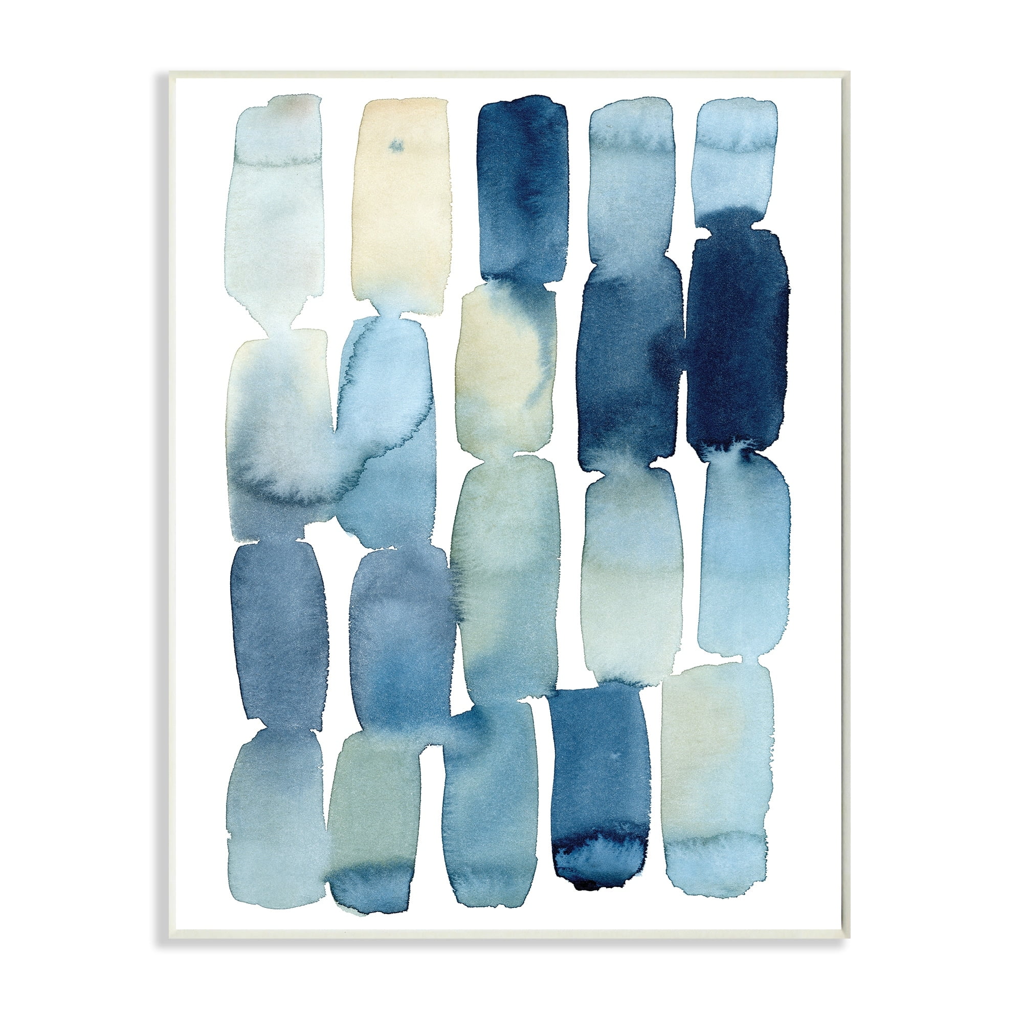 Stupell Industries Beach Inspired Abstraction Watercolor Block Shapes Abstract Painting Unframed Art Print Wall Art, 10 x 15