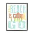 thumbnail image 1 of Stupell Industries Beach Is Calling I Must Go Phrase Graphic Art Black Framed Art Print Wall Art, Design by Alli Rogosich, 1 of 7