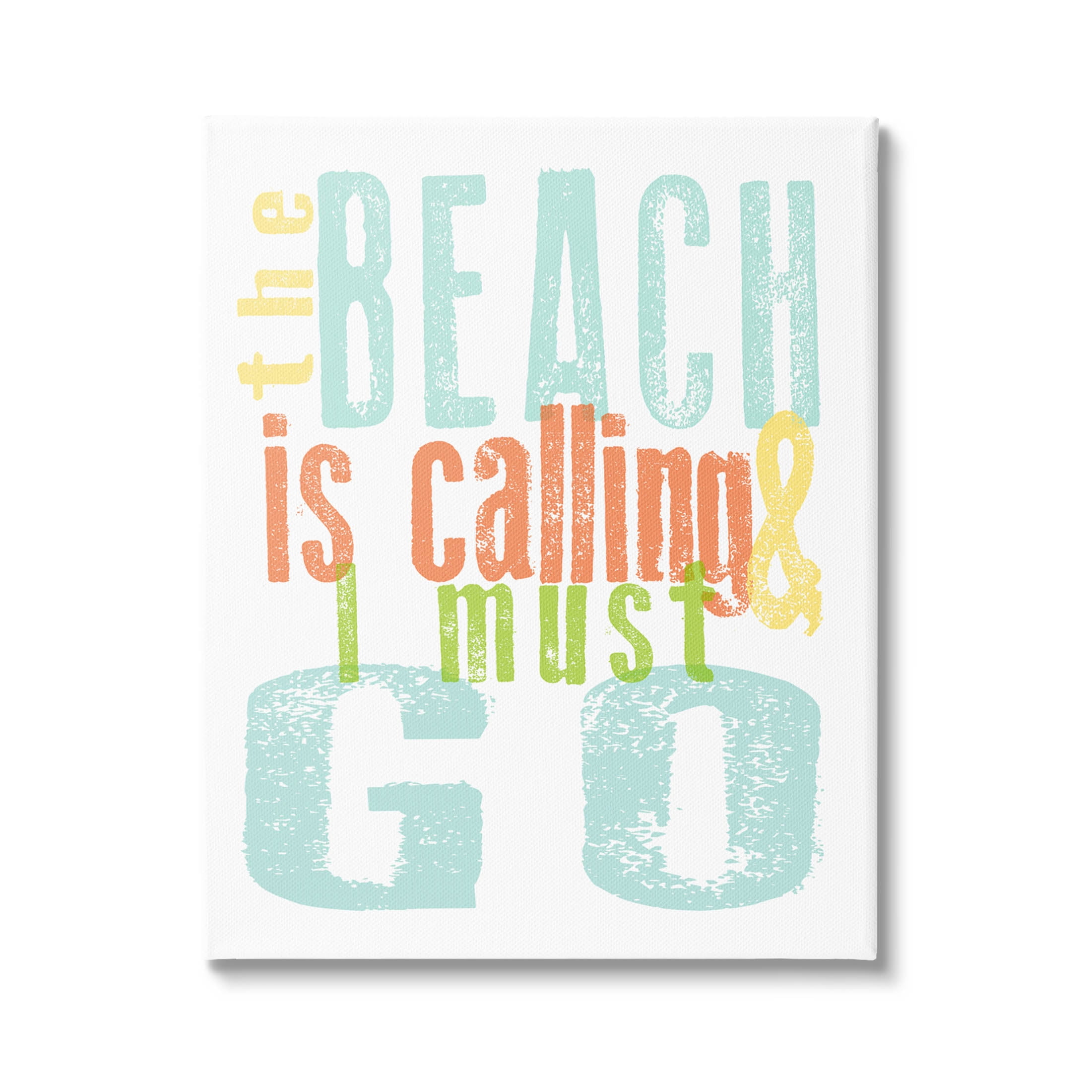 Stupell Industries Beach Is Calling I Must Go Phrase Graphic Art Gallery Wrapped Canvas Print Wall Art, Design by Alli Rogosich
