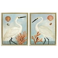 thumbnail image 1 of Stupell Industries Beach Items Shell Heron Egret Animals Painting Gold Floater Framed Canvas Art Print Wall Art, 31 x 25, Set of 2, 1 of 2