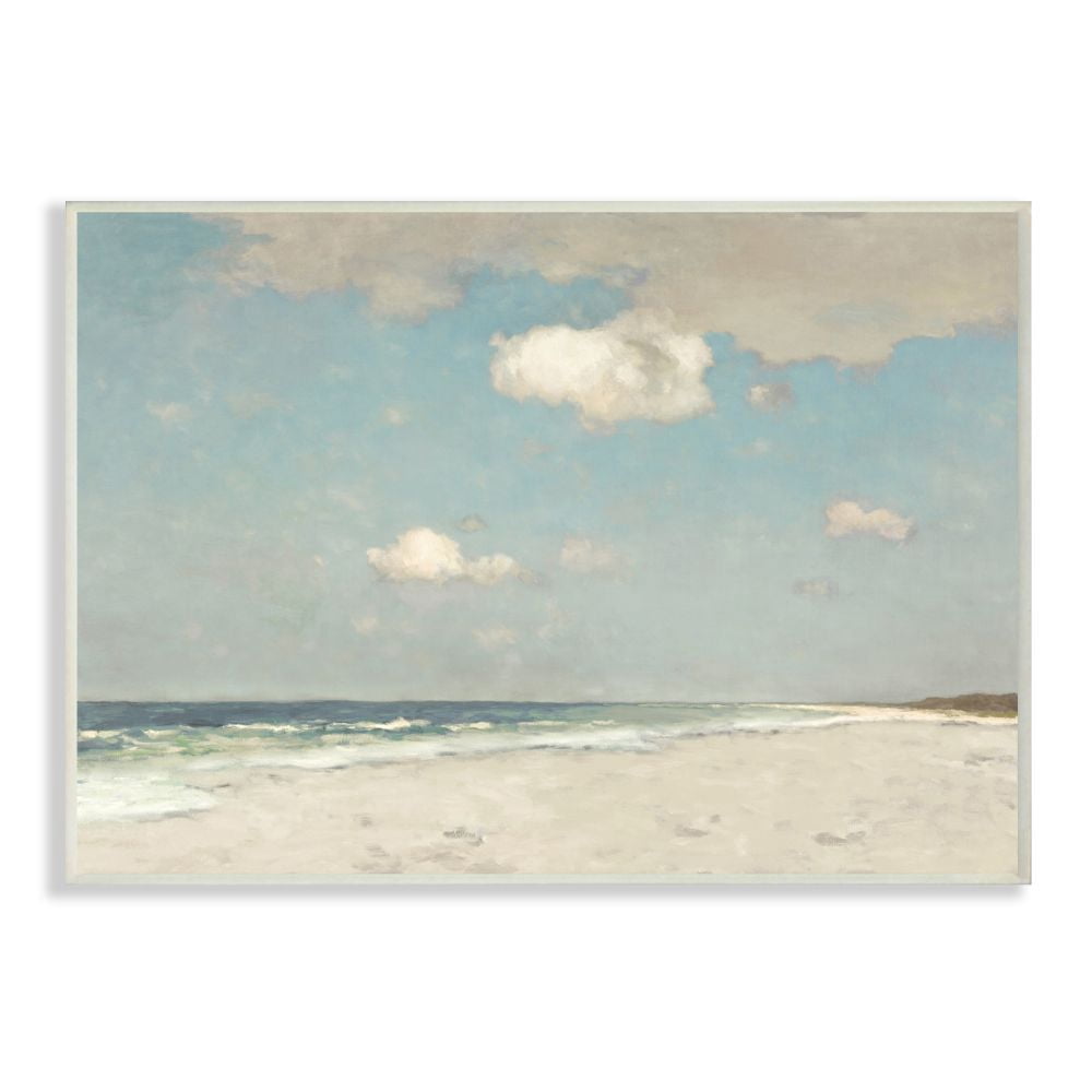 Stupell Industries Beach Landscape Neutral Blue Painting Wall Plaque by Christy McKee