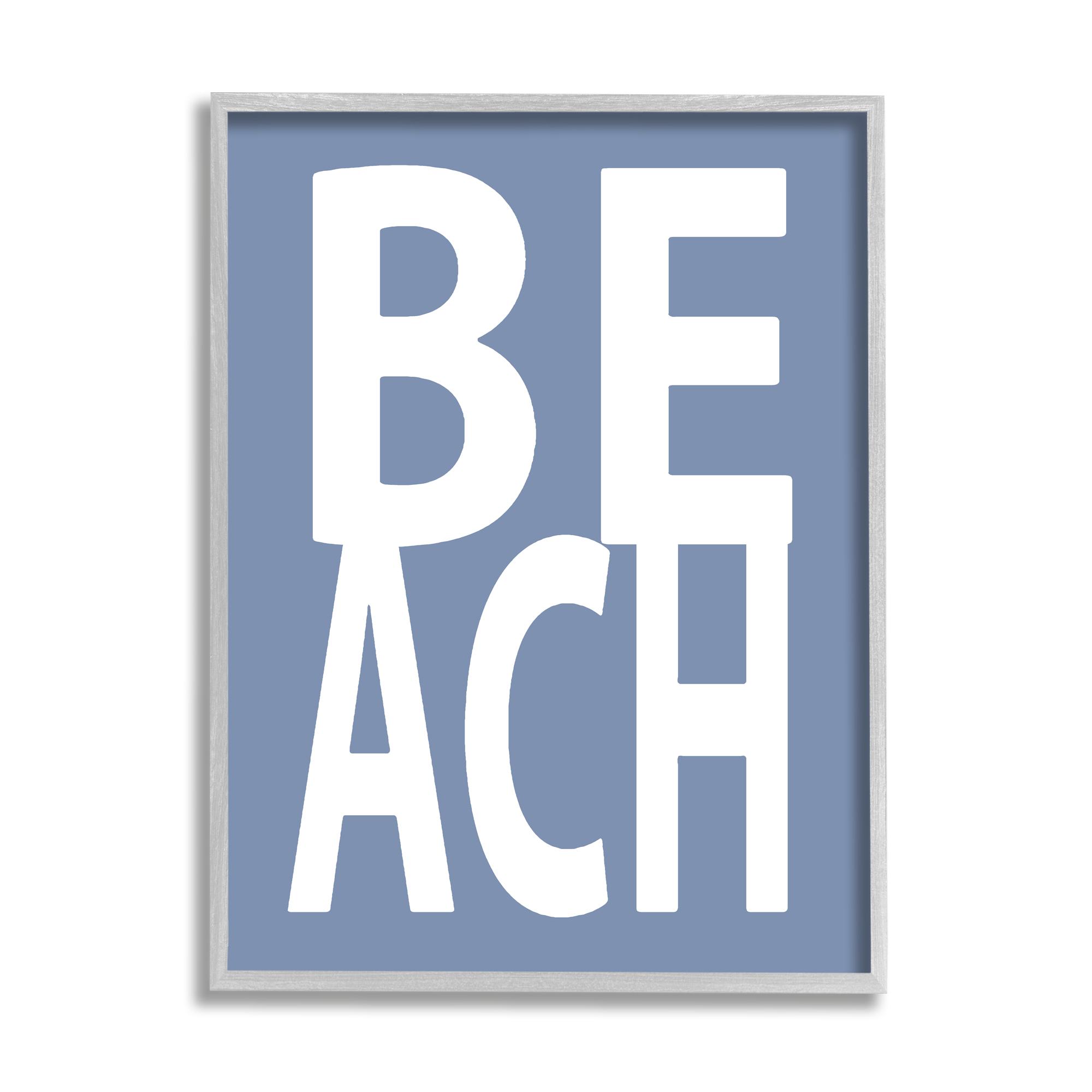 Stupell Industries Beach Letters Phrase Nature Painting Gray Framed Art Print Wall Art, 11 x 14