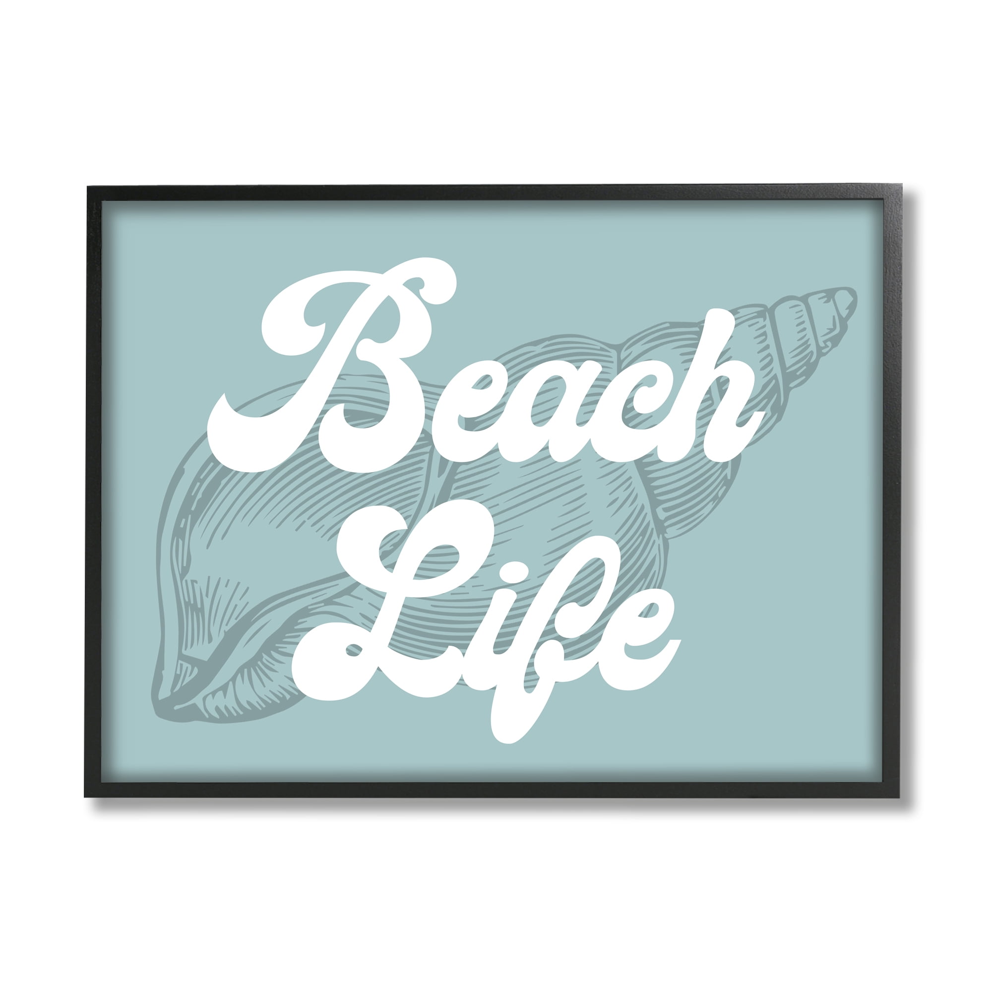 Stupell Industries Beach Life Retro Shell Animals & Insects Painting Black Framed Art Print Wall Art, 30 x 24