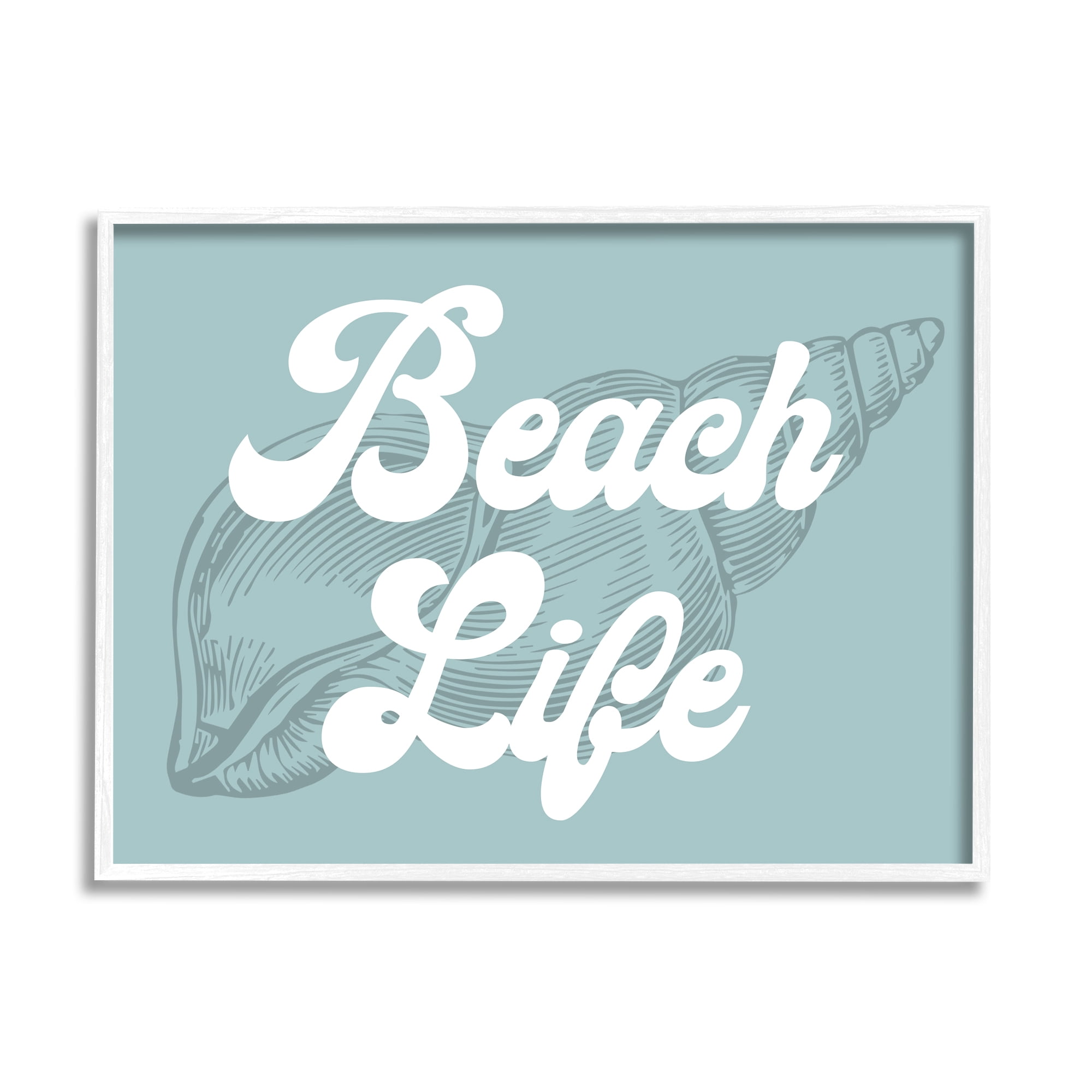 Stupell Industries Beach Life Retro Shell Animals & Insects Painting White Framed Art Print Wall Art, 20 x 16