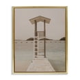 thumbnail image 1 of Stupell Industries Beach Lifeguard Lookout Nautical & Beach Photography Gold Floater Framed Canvas Art Print Wall Art, 25 x 31, 1 of 10