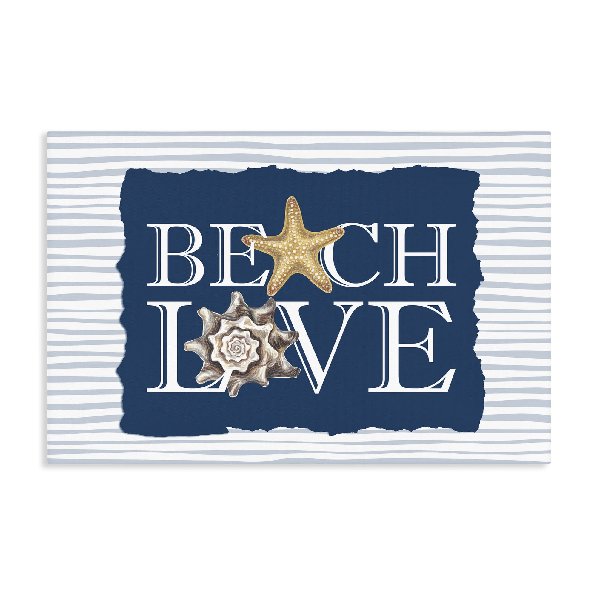 Stupell Industries Beach Love Seashells Canvas Wall Art, design by Kim Allen