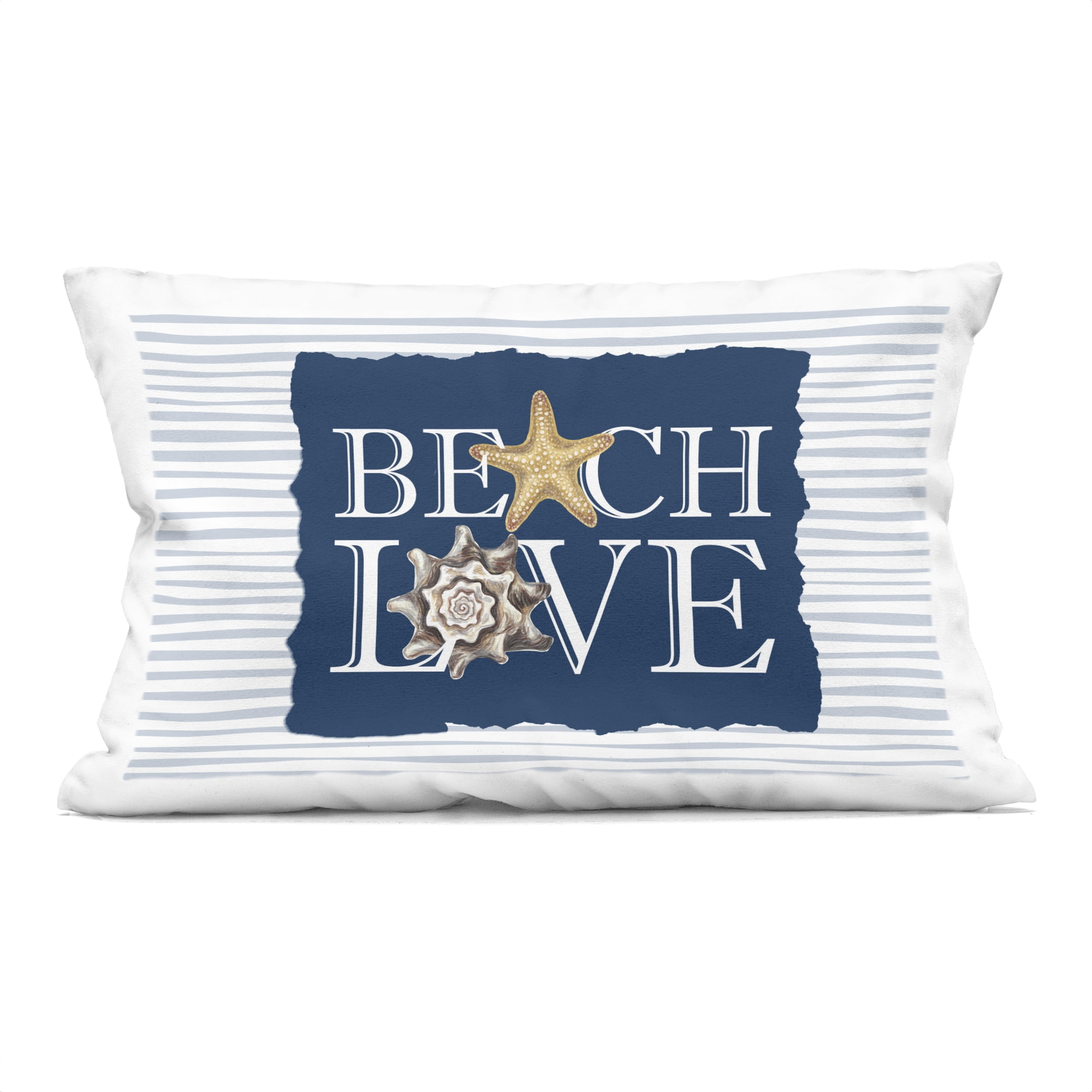 Stupell Industries Beach Love Seashells Decorative Printed Throw Pillow, design by Kim Allen, 14 x 7 x 20