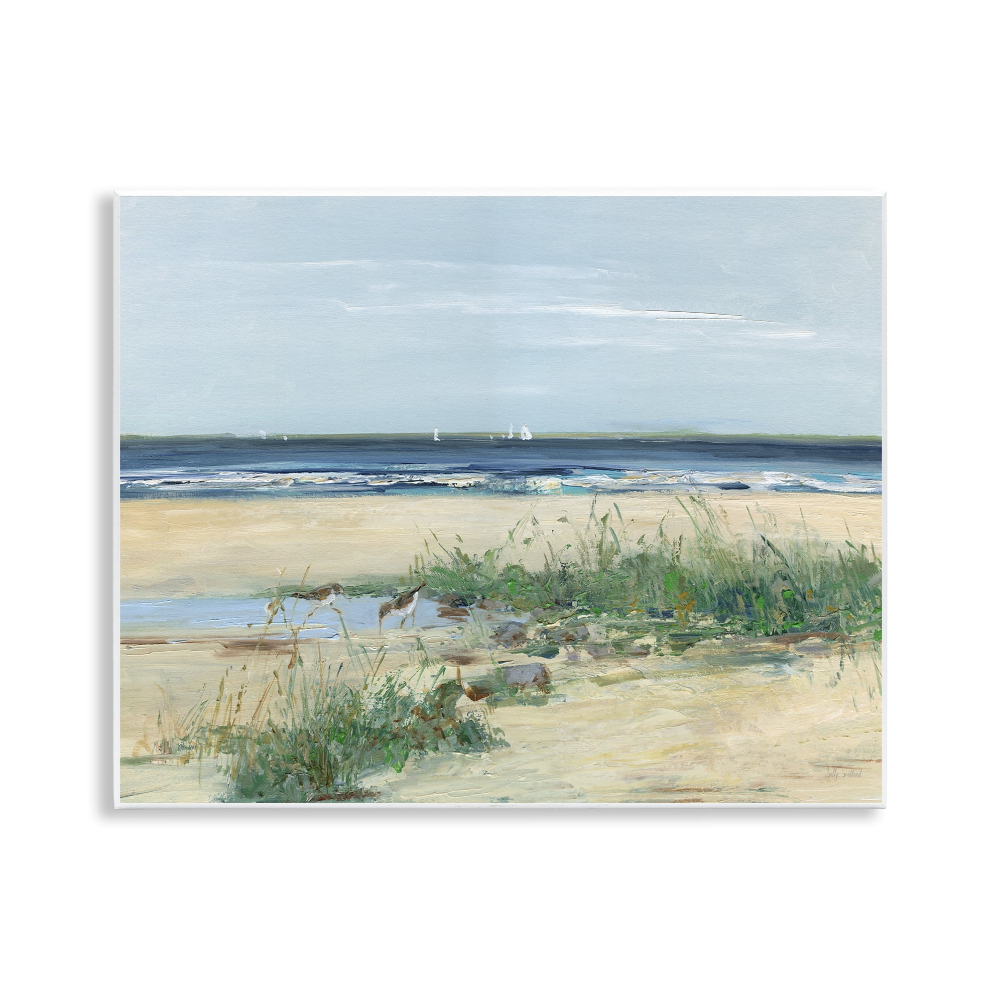 Stupell Industries Beach Marsh Sandpipers Wall Plaque Art, design by Sally Swatland