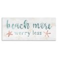 thumbnail image 1 of Stupell Industries Farmhouse Beach More Worry Less Nautical Sign Red Starfish Canvas Art, 30 x 13, by Natalie Carpentieri, 1 of 7