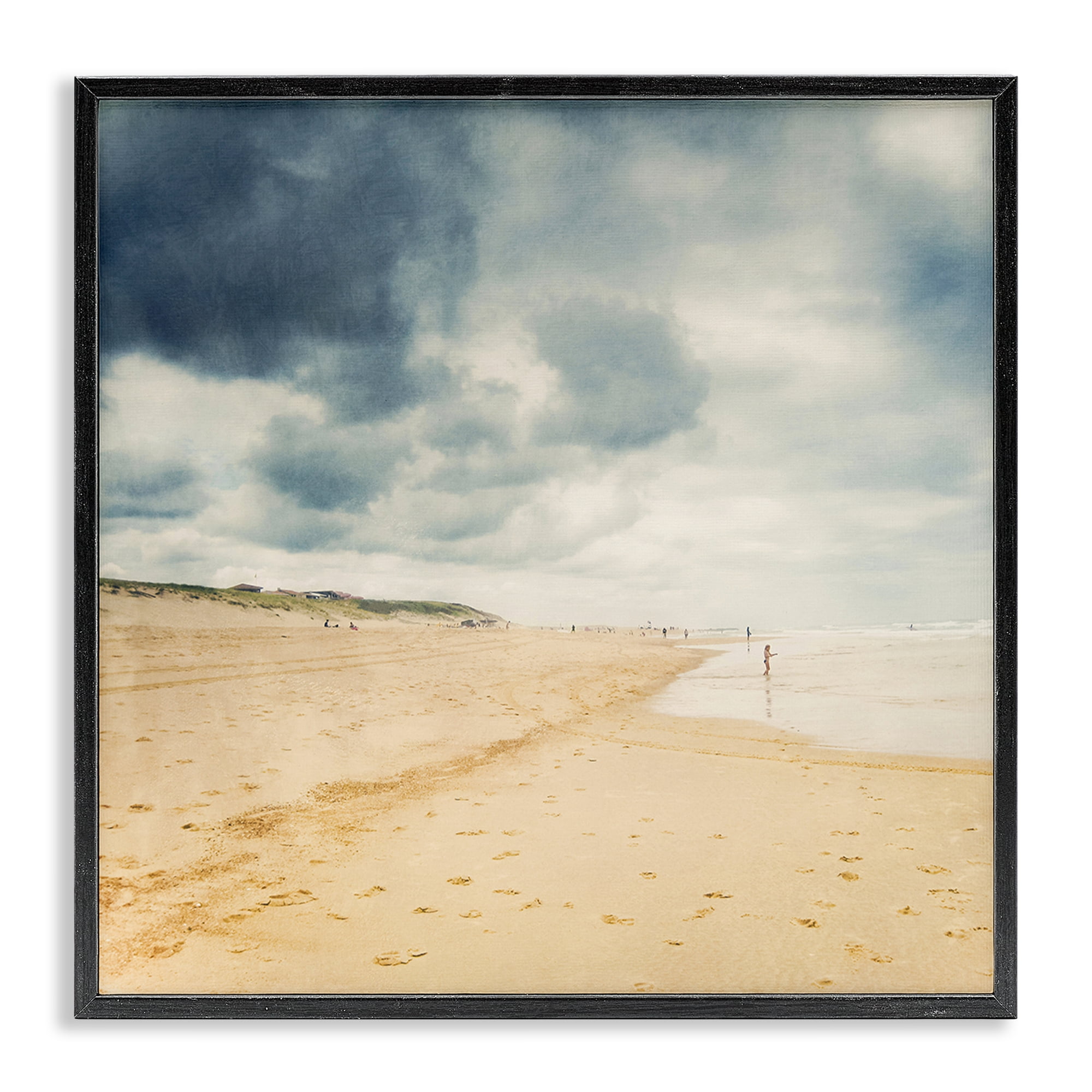 Stupell Industries Beach On A Cloudy Day Black Framed Giclee Art, design by Dirk Wüstenhagen