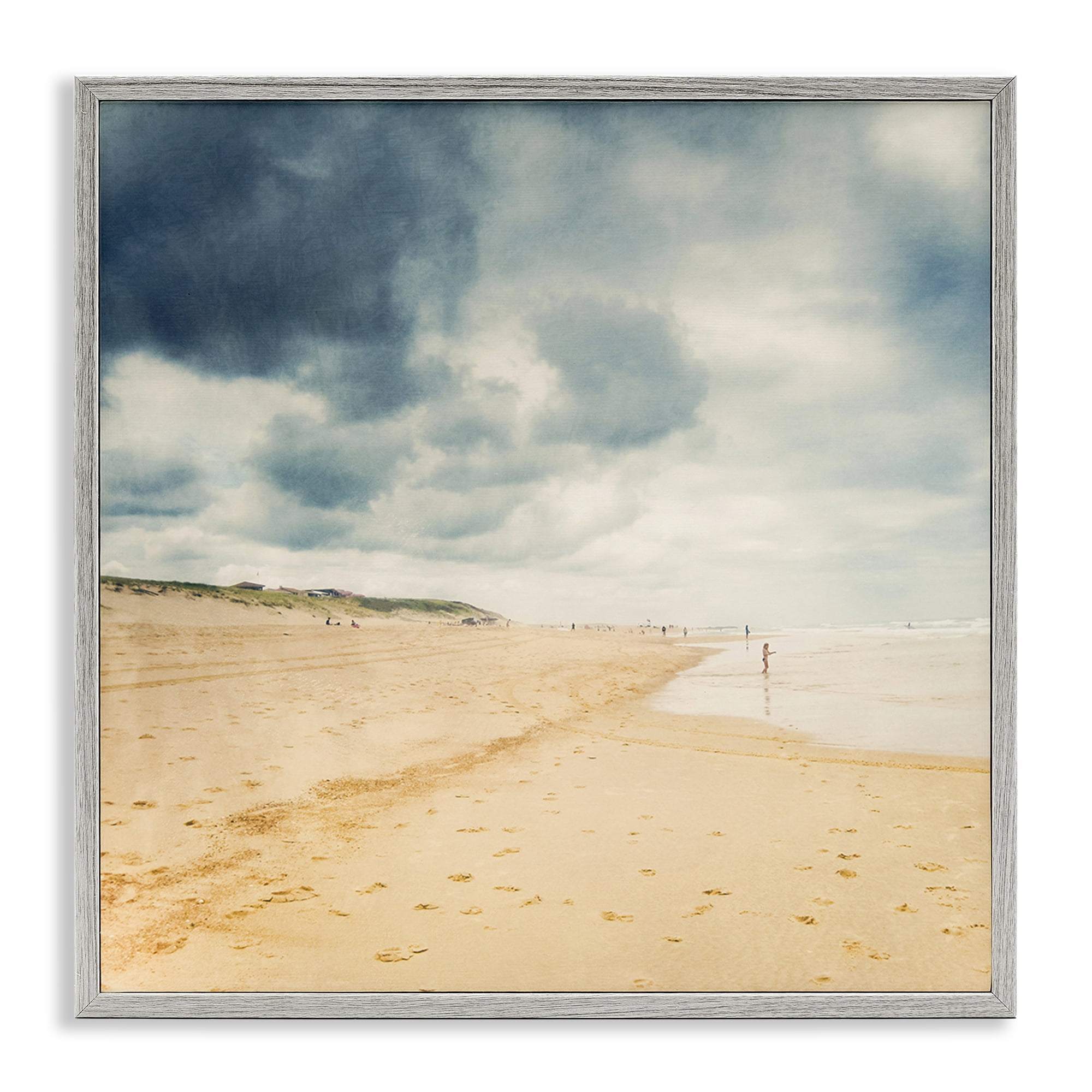 Stupell Industries Beach On A Cloudy Day Gray Framed Giclee Art, design by Dirk Wüstenhagen
