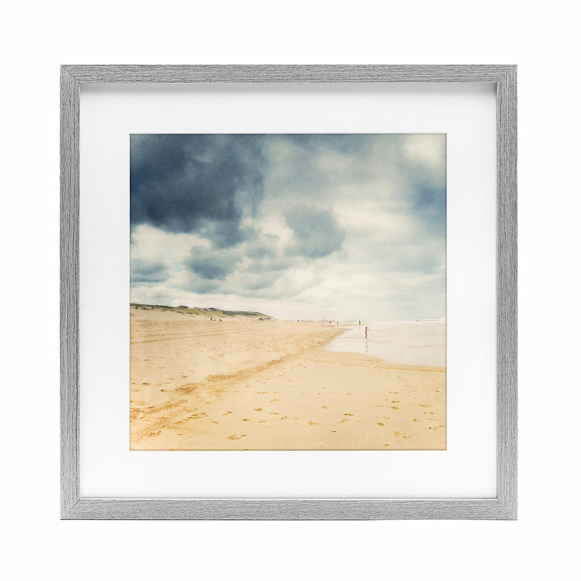 Stupell Industries Beach On A Cloudy Day Gray Framed Print Under Glass, design by Dirk Wüstenhagen