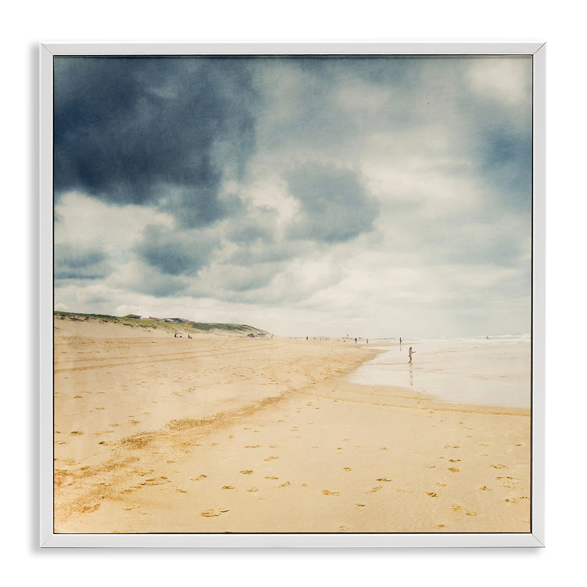 Stupell Industries Beach On A Cloudy Day White Framed Giclee Art, design by Dirk Wüstenhagen