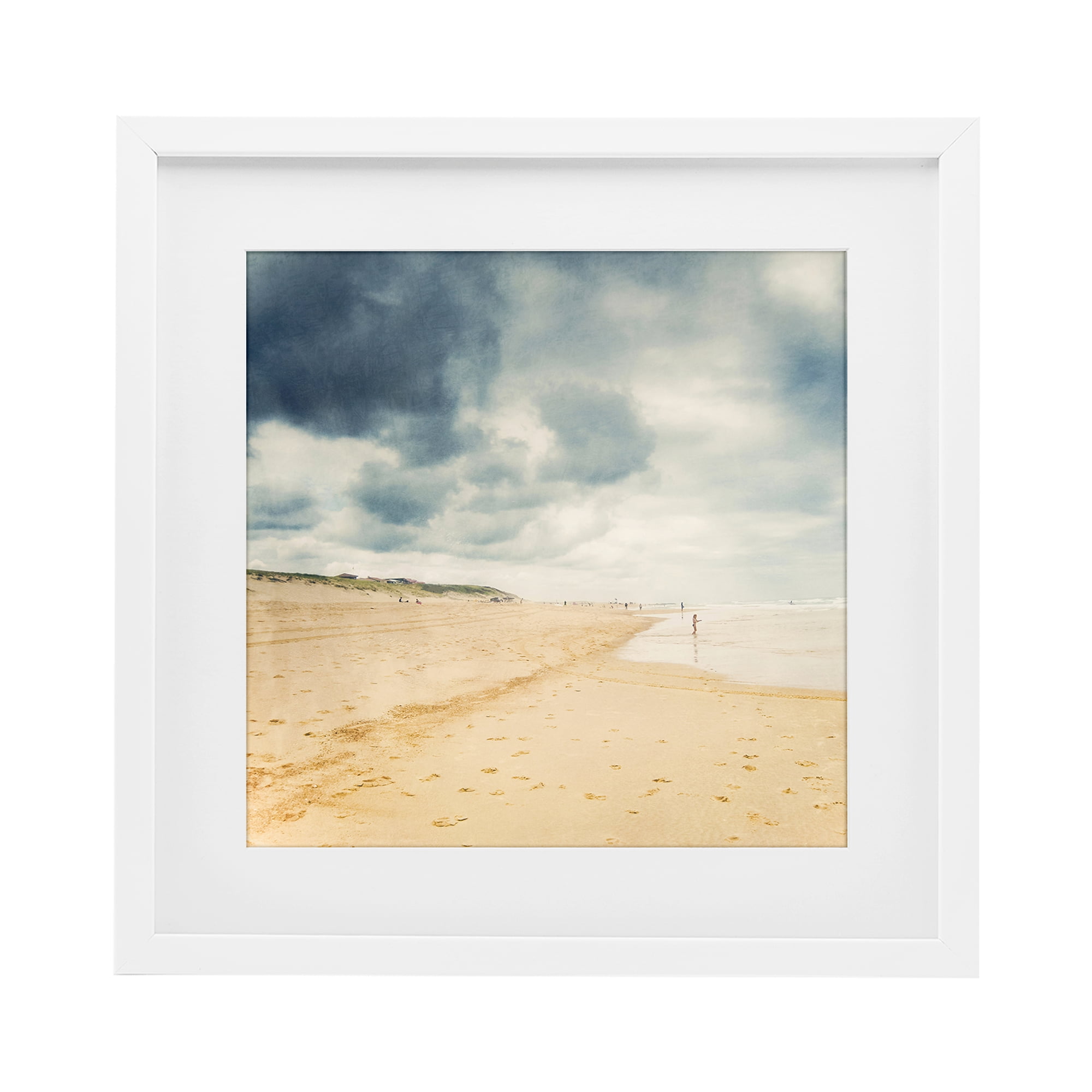 Stupell Industries Beach On A Cloudy Day White Framed Print Under Glass, design by Dirk Wüstenhagen